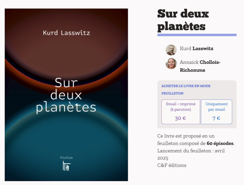Sur deux plenetes en mode feuilleton