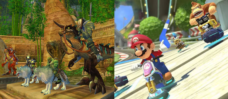 Copies ecran WoW et Mario Kart