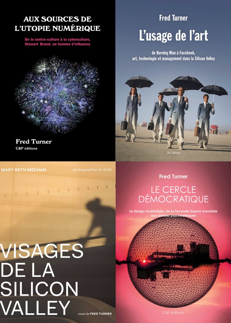 Couvertures des quatres ouvrages de Fred Turner