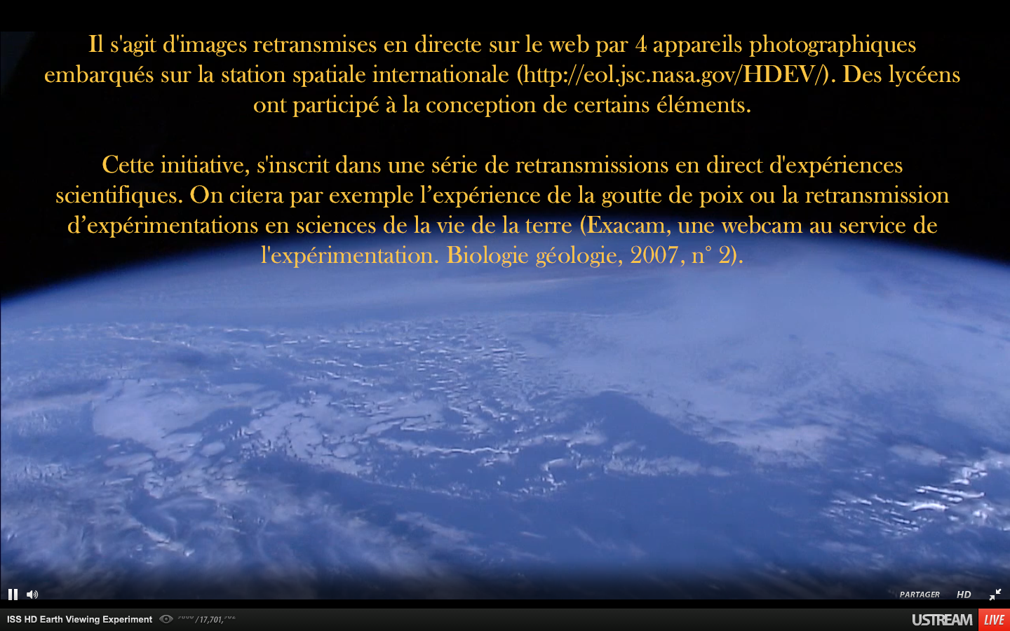Le texte de la solution inscrit sur la photographie de la Terre vue depuis l’espace.